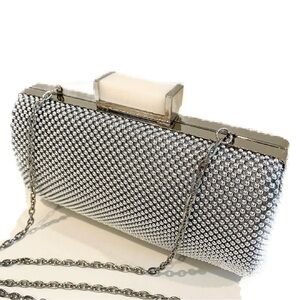 Jessica McClintock Silver Clutch Bag